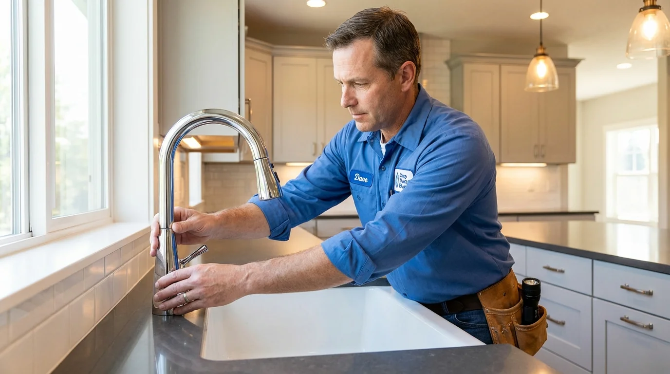Kitchen faucet installation by Johns Plumbing LLC in Green Lake
